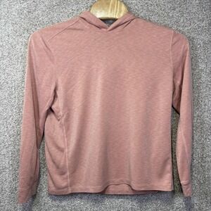 Johnston & Murphy Hoodie Mens Large‎ Pink Lightweight Jersey Pullover Sweatshirt